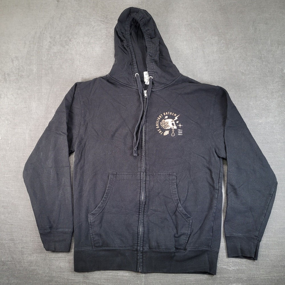 The Gaslight Anthem Zip Up Hoodie Mens Medium Black 2023 US Fall Tour Graphic